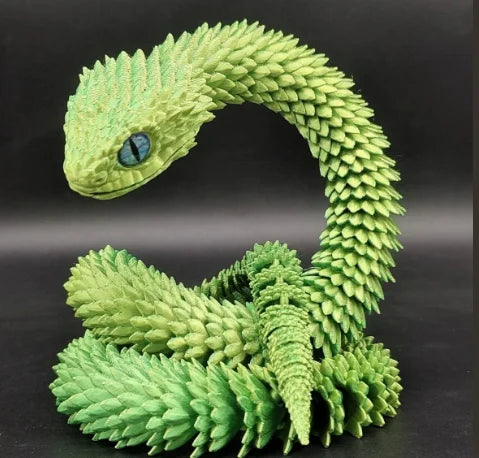 Flexible 3D Printed Snake Toy 60cm Multicolor PLA Fun