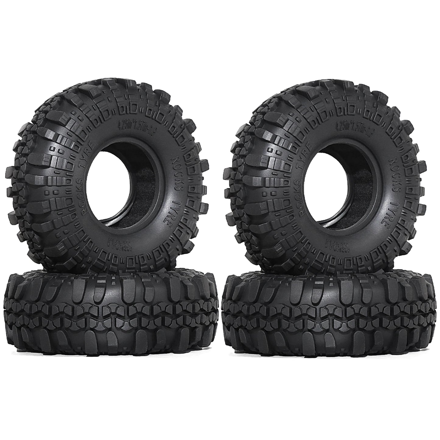 RED SPIDER 1.9 Rubber Tires for 1/10 RC Crawler TRX4 TRX6 Axial SCX10 II III Set