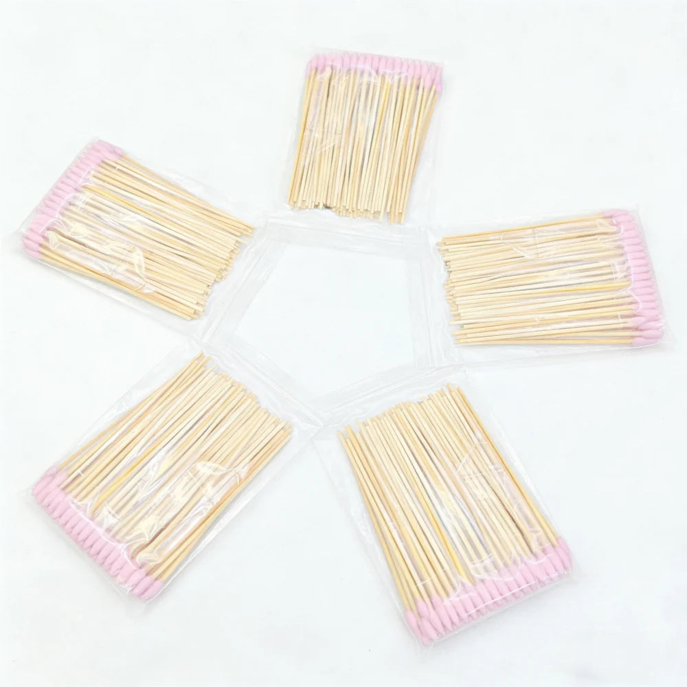 300PCS Cotton Swabs Pointed Tip Wooden Handle Precision Buds
