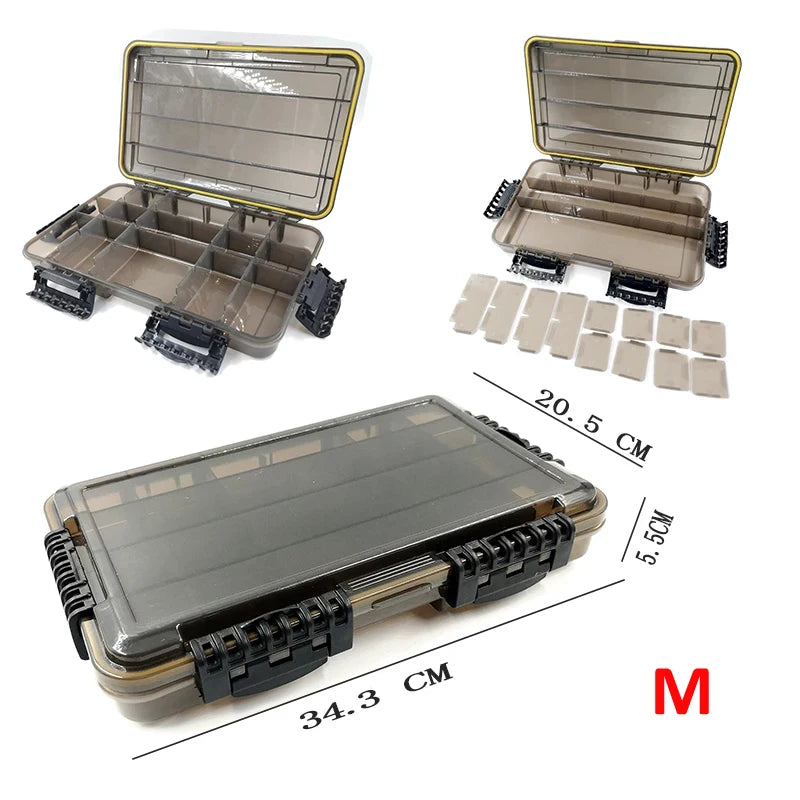 Waterproof Fishing Tackle Box Large Storage for Hooks Lures Bait Gear
