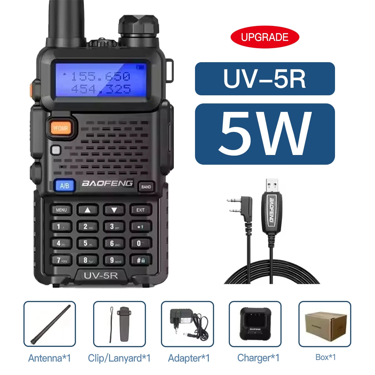 Baofeng Walkie Talkie UV5R 8W Dual Band Two-Way Radio 128CH VHF UHF