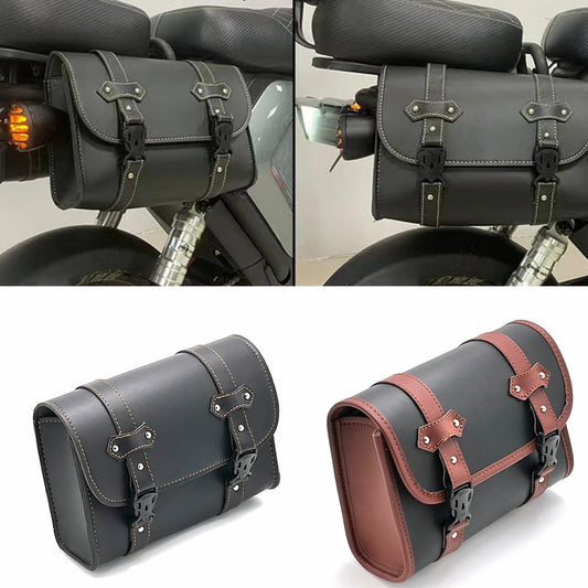 PU Leather Motorcycle Fork Tool Bag for Harley Sportster XL883/XL1200 Chopper Bobber