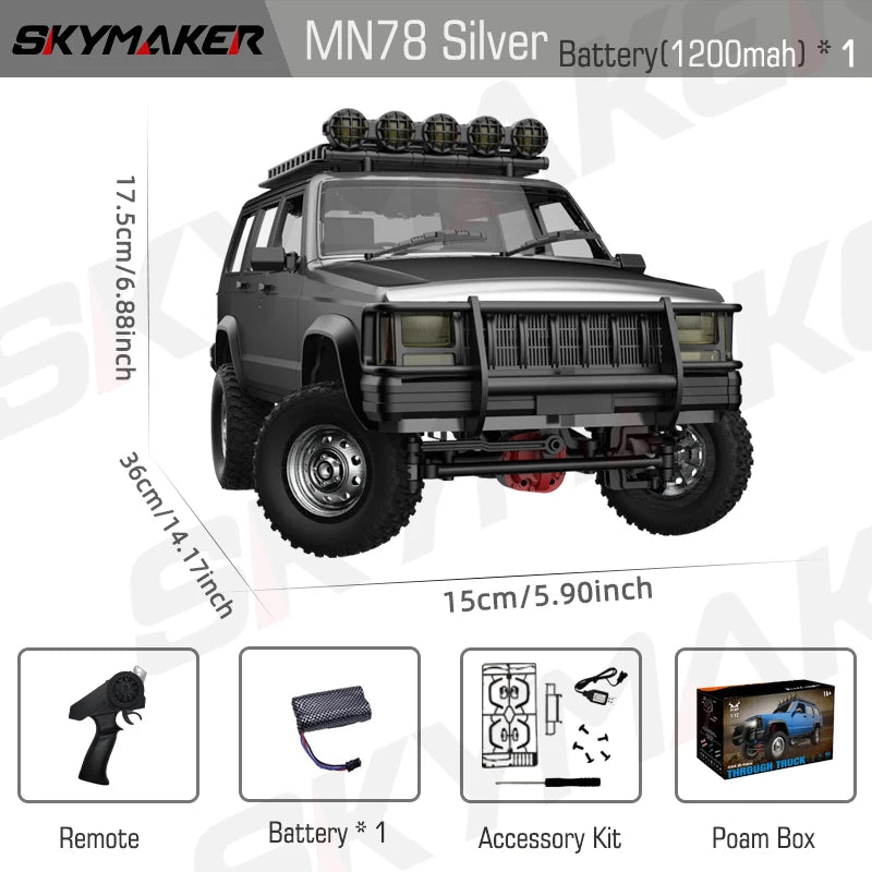 MN78 1:12 RC Car 4WD Off-Road RTR 2.4G Remote Control Truck for Boys Gift