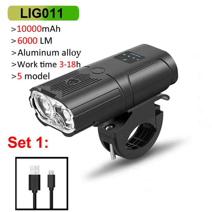 NEWBOLER Bicycle Front Headlight 6000 Lumen 10000mAh USB Rechargeable MTB Road - EXPROTAS