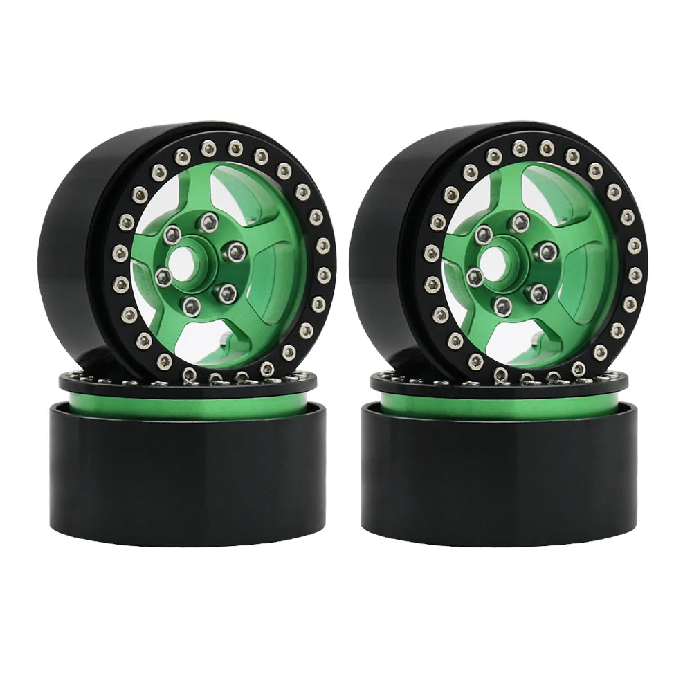 Universal 1/10 RC Crawler 1.9" Beadlock Wheels Aluminum 5-Spoke