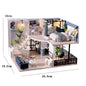 Wooden Miniature Duplex Dollhouse DIY 3D Puzzle Kit with Furniture LED Decoration Gift - EXPROTAS