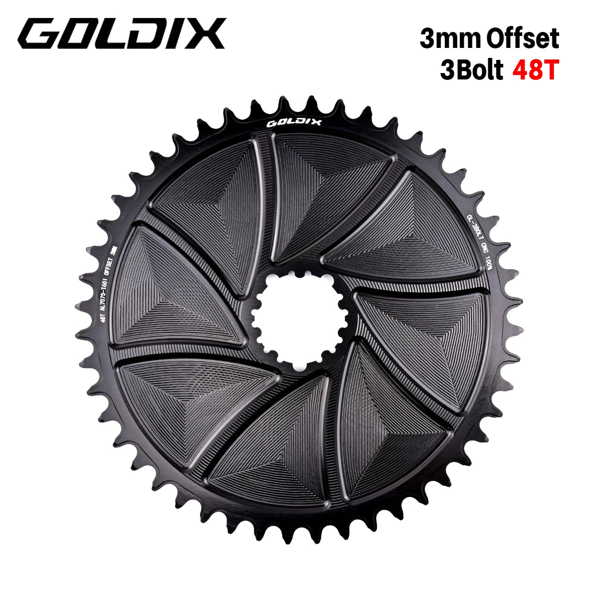 Narrow Wide Chainring 3-Bolt 3mm Offset for Goldix MTB Road Crankset