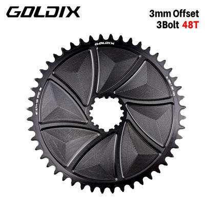 Narrow Wide Chainring 3-Bolt 3mm Offset for Goldix MTB Road Crankset