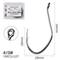 10Pcs Fishing Hooks Barbed Carbon Steel Circle Hook 6/0-10 Catfish Tackle