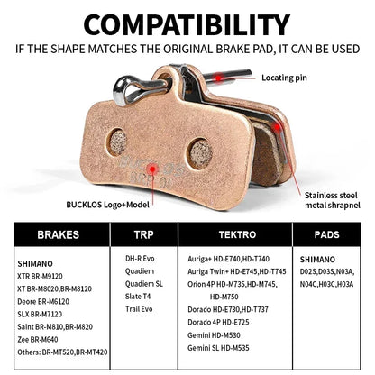Sintered Metal Disc Brake Pads for Shimano D02S N03A MTB Road
