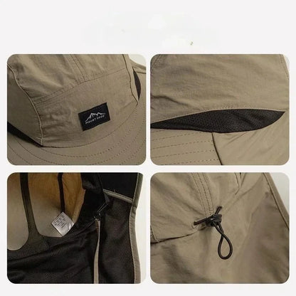 Neck Protection Wide Brim Bucket Hat UV Fishing Hiking Cap Unisex