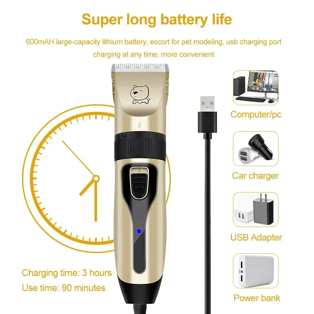 Grooming Trimmer Electric Dog Hair Clipper Cordless Pet Shaver