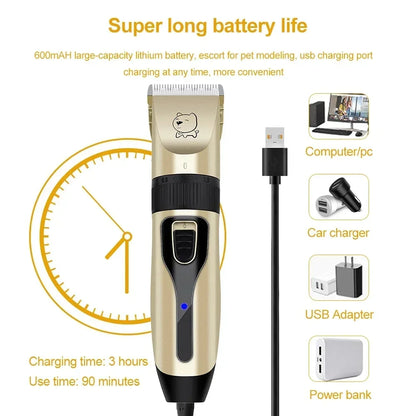 Grooming Trimmer Electric Dog Hair Clipper Cordless Pet Shaver