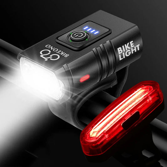 Rear Bicycle Light USB Rechargeable LED Front & Back Mountain Bike Lamp