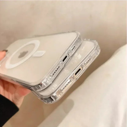 Clear MagSafe Magnetic Phone Case for iPhone 11-16 Pro Max Wireless Charging