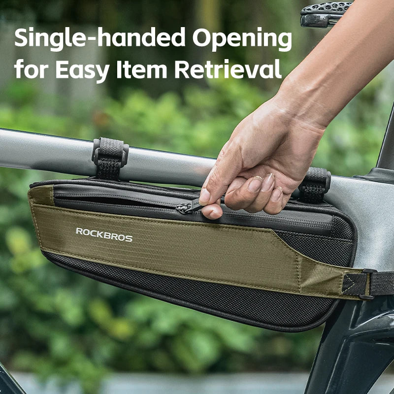ROCKBROS Bike Top Tube Frame Bag Nylon MTB/Road Phone Tool Bag Ultralight Reflective