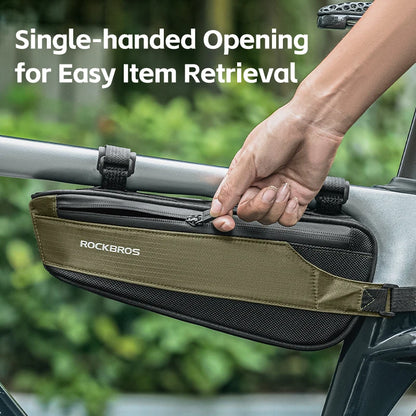 ROCKBROS Bike Top Tube Frame Bag Nylon MTB/Road Phone Tool Bag Ultralight Reflective