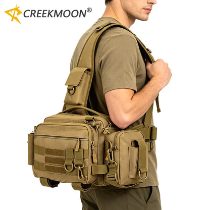 Fishing Rod Bag with Shoulder Strap Folding Tackle Storage Case Outdoor