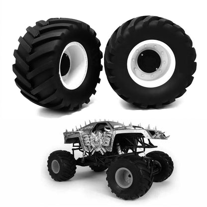 2PCS Truck Rubber Tire 1/8 RC Hex Wheels for Traxxas Maxx E-Revo