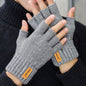 Knitted Gloves Fingerless Winter Warm Thermal Mittens for Men Women Unisex