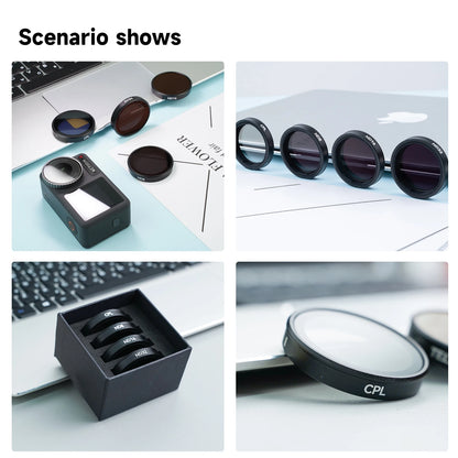 TELESIN CPL ND8 ND16 ND32 Lens Set Aluminium Alloy Frame for DJI OSMO Action 3 4 5pro ND CPL Filter Action Camera Accessories-EXPROTAS