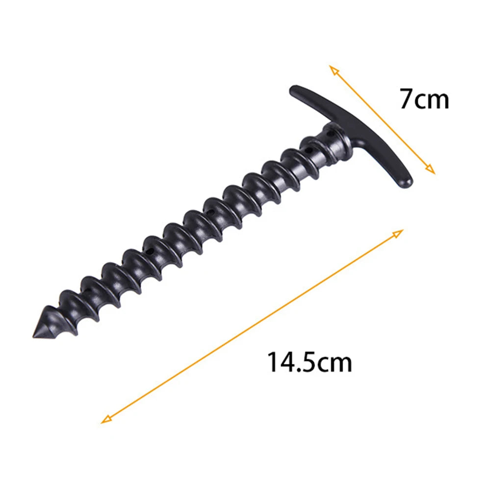 10PCS Camping Tent Stakes Screw Pegs Ground Anchors Windproof Accessories
