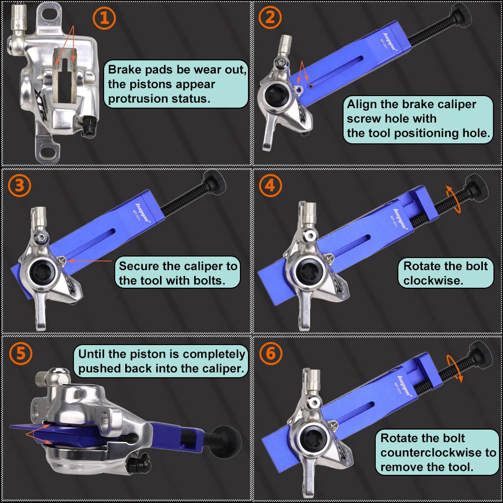 Bike Brake Caliper Piston Reset Tool for SRAM SHIMANO 2/4 Piston Press