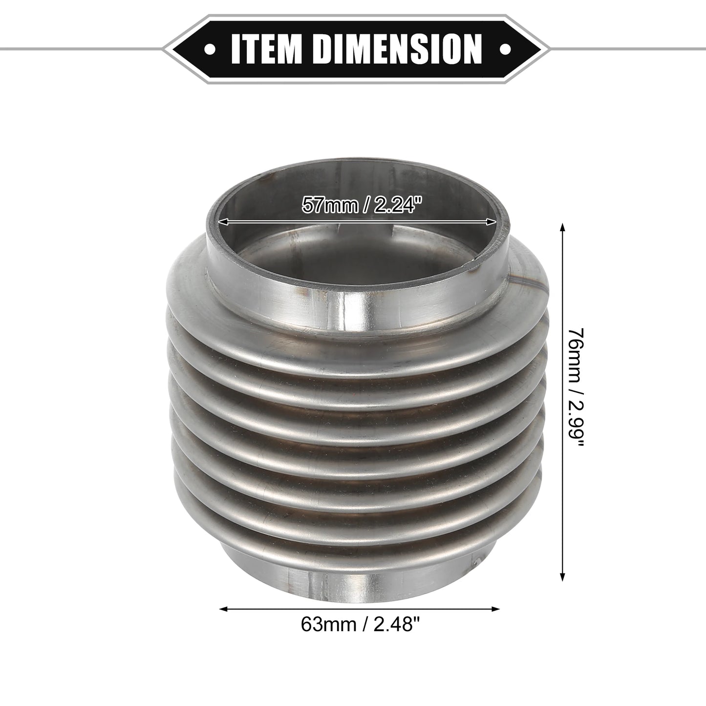 UXCELL Exhaust Flex Pipe | 38/45/50/60mm Bellows Connector Stainless Universal