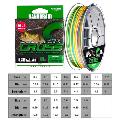 300M Braided PE Fishing Line 4 Strands Multifilament Carp Sea Fishing