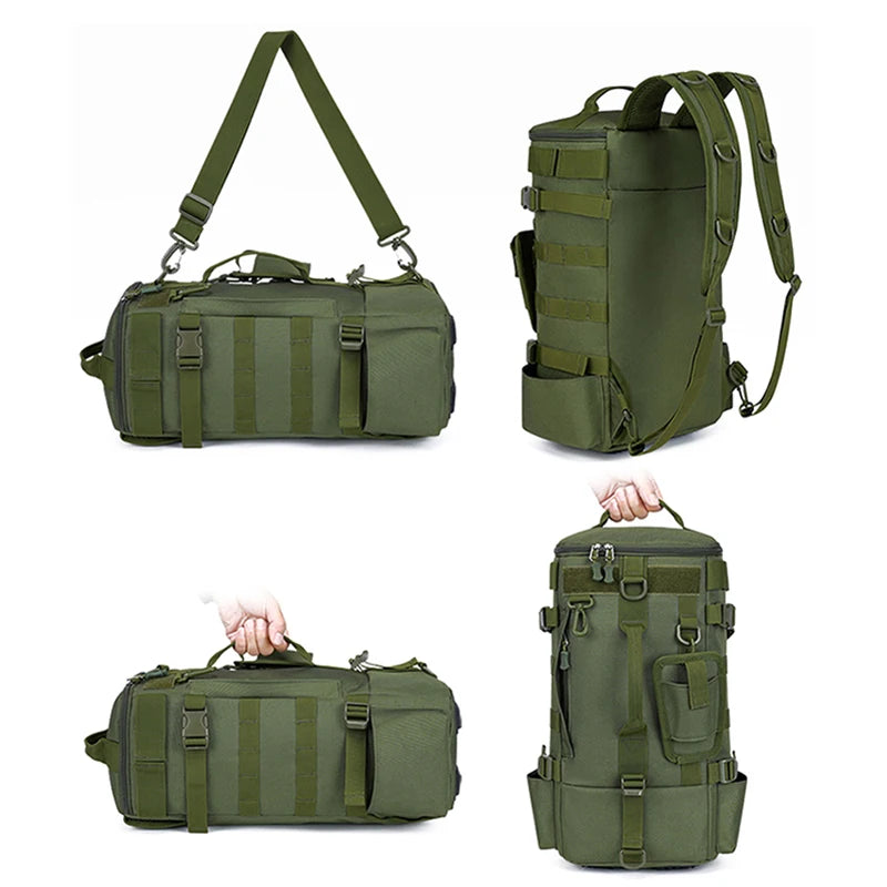Tactical Fishing Backpack Tackle Bag with Rod Holders Large Molle Hiking