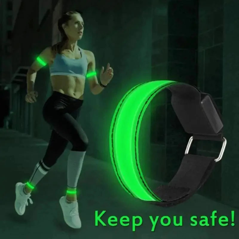 Night Running Armband LED Light USB Rechargeable Safety for Cycling Runners