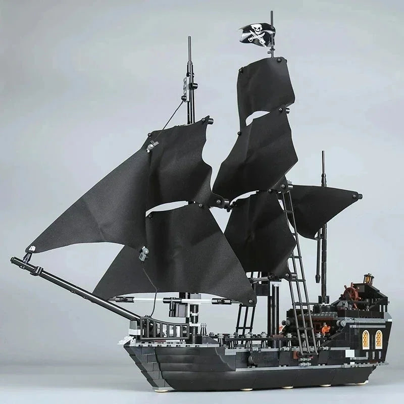 Pirates Black Pearl Ship Building Blocks 1:1 Caribbean Adventure Boat Model Toy Gift