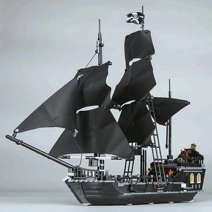 Pirates Black Pearl Ship Building Blocks 1:1 Caribbean Adventure Boat Model Toy Gift