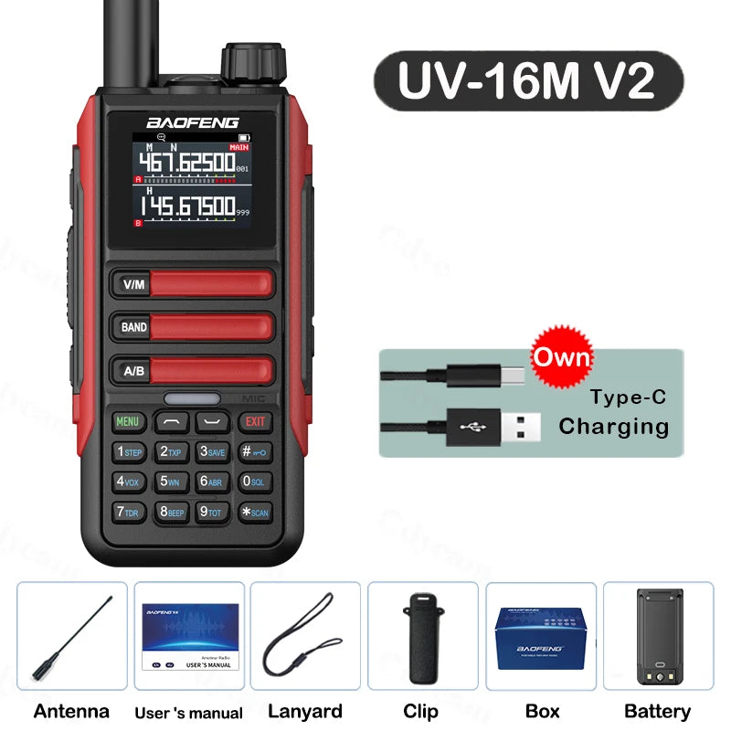 Baofeng UV16M Two Way Radio Walkie Talkie Long Range UHF VHF AM FM