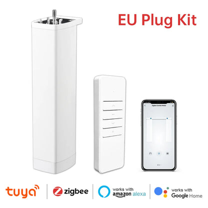 Tuya Smart Curtain Motor WiFi Zigbee RF Remote Alexa Google App Control - EXPROTAS