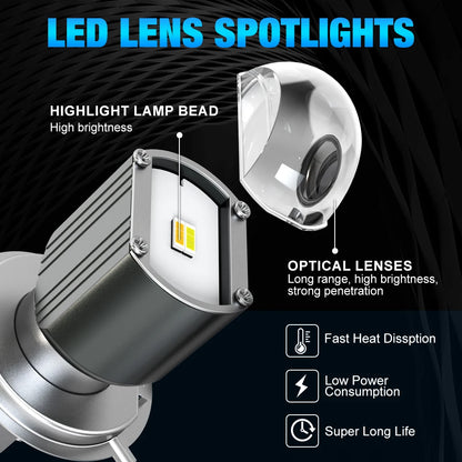 Fog Light H4 LED Headlight Bulb 60000LM Hi/Lo Beam Motorcycle 12V