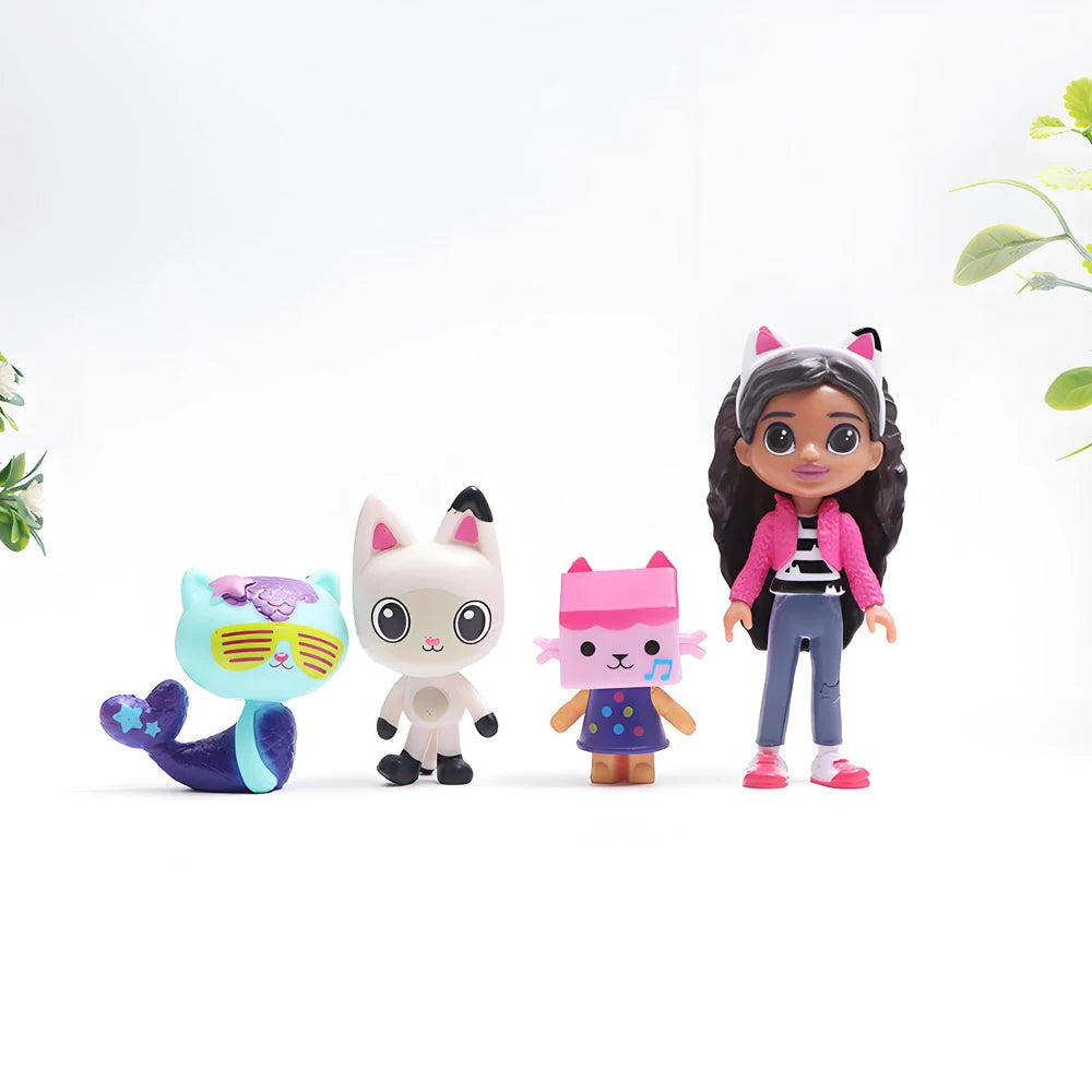 13Pcs Gabby Dollhouse Toy Smiling Car Anime Figure Cat Hug Dolls
