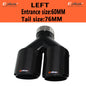 EPLUS Carbon Fiber Y-Shape Dual Exhaust Tip Glossy Black Stainless Universal