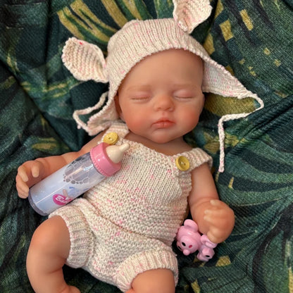 33cm Open Mouth Silicone Reborn Baby Girl Doll Full Body Soft Touch