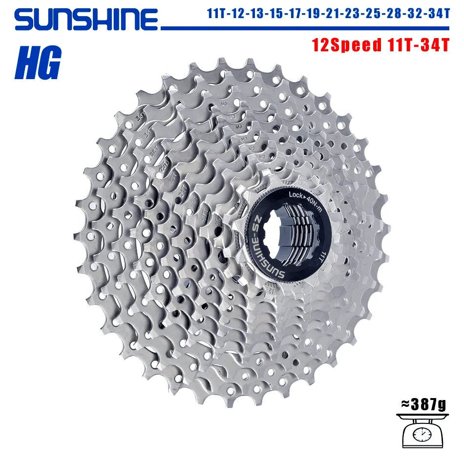 SUNSHINE 8–12 Speed Road Cassette 11-23T to 11-36T Compatible Shimano HG - EXPROTAS