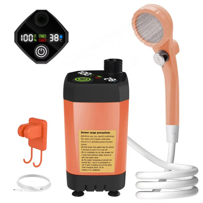 Portable Camping Shower Pump 6000mAh Electric Outdoor RV Intelligent Display