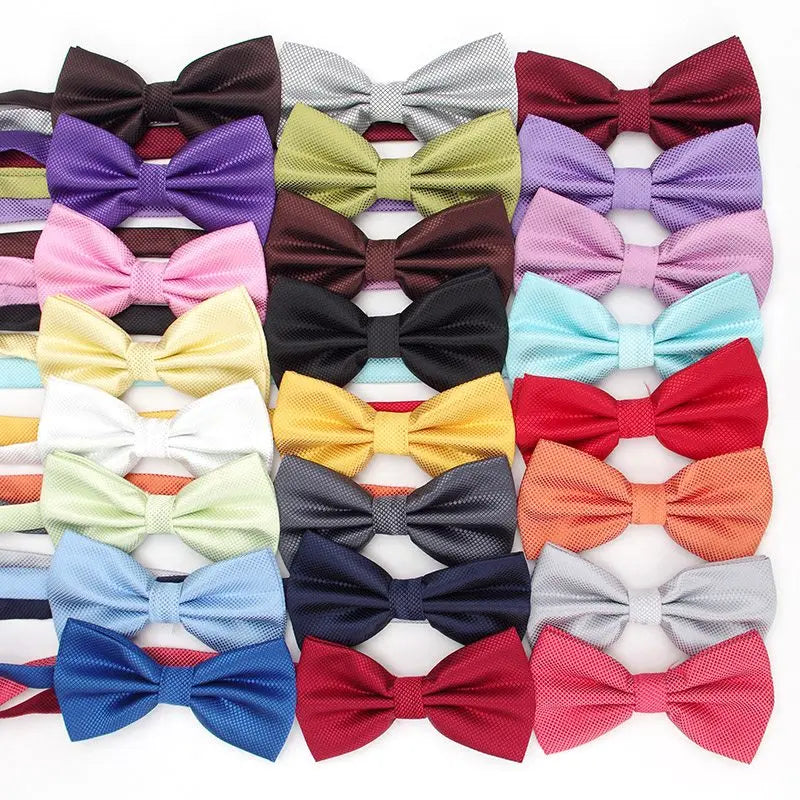 Bow Tie Solid Color Adjustable Wedding Party Ties for Men Women