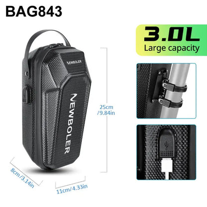 NEWBOLER Electric Scooter Front Handlebar Bag Waterproof EVA USB Port 3L/5L - EXPROTAS