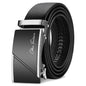 OYIFAN Leather Belt Men Automatic Buckle Ratchet Sliding Dress Black Belts