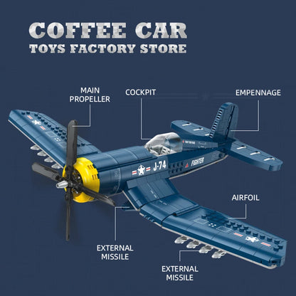 Military Fighter Jet MOC Building Blocks 3D Warplane Model Creative Kids Boys Gift DIY