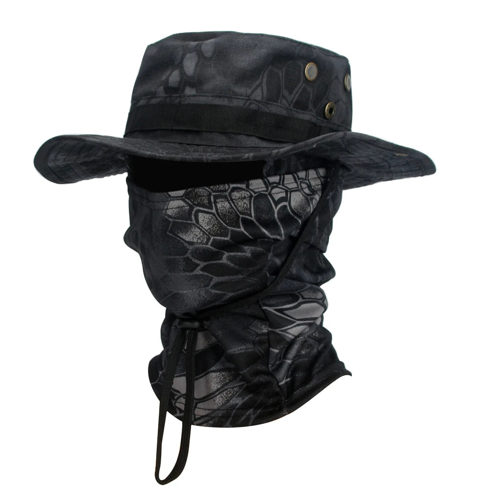 2Pcs Fishing Hat Sun Wide Brim UV Protection Outdoor Cap with Neck Flap