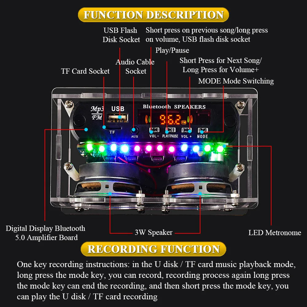 DIY Bluetooth Speaker FM Radio Soldering Project Electronic Equipment