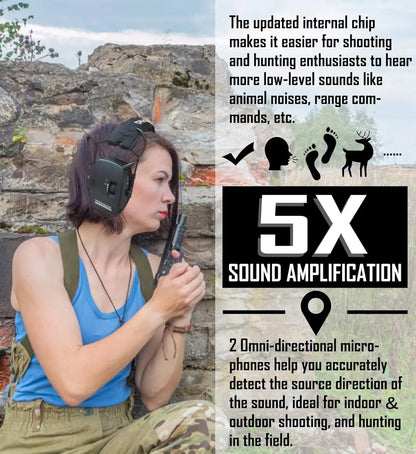 ZOHAN-Tactical Hearing Protectors, Electronic Headphones, Hunting Sound Amplification Earmuffs, Anti Noise Ear Helmets for Shoot-EXPROTAS