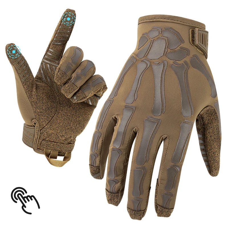 Tactical Full Finger Screen Motorcycle Gloves Outdoor Breathable Knuckle