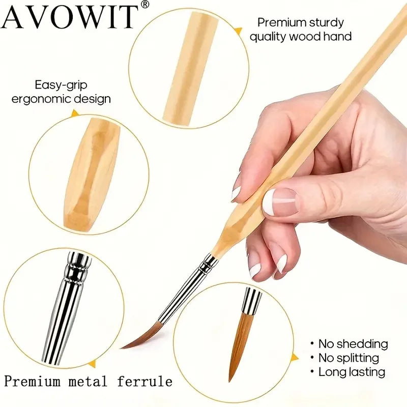 11pcs Detail Brush Set Micro Fine Art Brushes for Painting Miniature Models